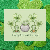 Waterverf St. Patrick's Day met Shamrocks Briefkaart