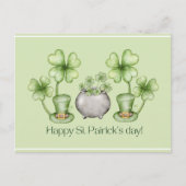Waterverf St. Patrick's Day met Shamrocks Briefkaart (Voorkant)
