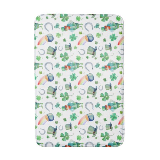 Waterverf St. Patrick's Day Pattern Badmat (Voorkant Verticaal)