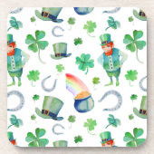 Waterverf St. Patrick's Day Pattern Bier Onderzetter (Voorkant)