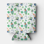 Waterverf St. Patrick's Day Pattern Blikjeskoeler (Voorkant)