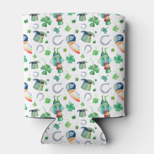 Waterverf St. Patrick's Day Pattern Blikjeskoeler (Achterkant)