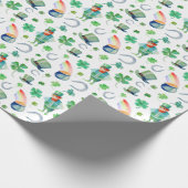 Waterverf St. Patrick's Day Pattern Cadeaupapier (Hoek)