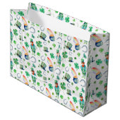 Waterverf St. Patrick's Day Pattern Groot Cadeauzakje (Voorkant Gekanteld)