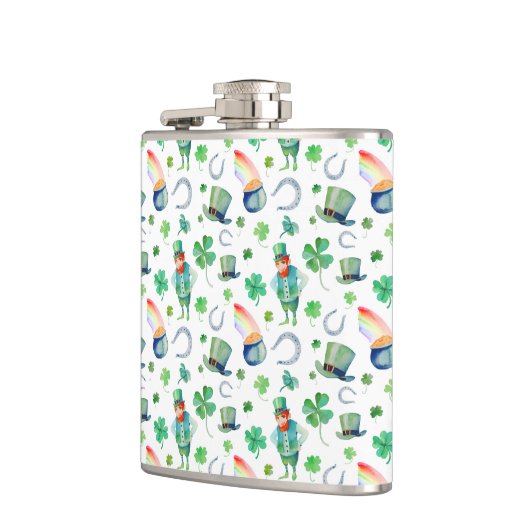 Waterverf St. Patrick's Day Pattern Heupfles (Links)