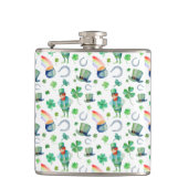 Waterverf St. Patrick's Day Pattern Heupfles (Voorkant)