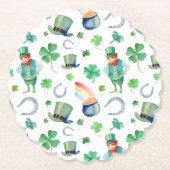 Waterverf St. Patrick's Day Pattern Kartonnen Onderzetters (Voorkant)