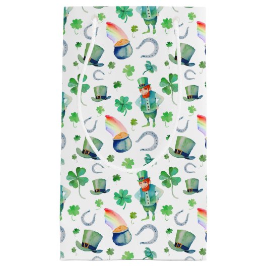 Waterverf St. Patrick's Day Pattern Klein Cadeauzakje (Voorkant)