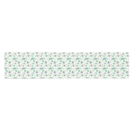 Waterverf St. Patrick's Day Pattern Korte Tafelloper (Horizontaal)