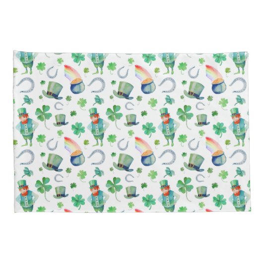 Waterverf St. Patrick's Day Pattern Kussensloop (Achterkant-Rechts)