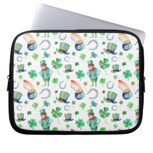 Waterverf St. Patrick's Day Pattern Laptop Sleeve