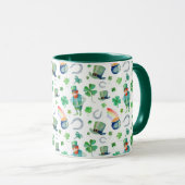 Waterverf St. Patrick's Day Pattern Mok (Voorkant rechts)