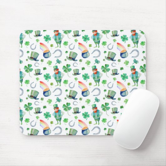 Waterverf St. Patrick's Day Pattern Muismat (Met muis)