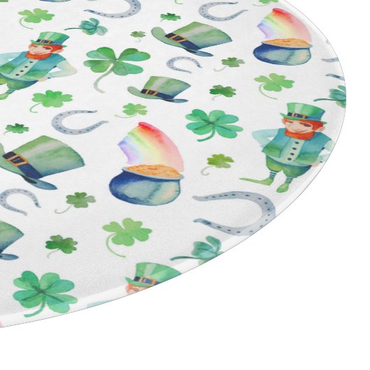 Waterverf St. Patrick's Day Pattern Snijplank (Hoek)