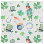 Waterverf St. Patrick's Day Pattern Stof (Close Up)