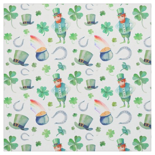 Waterverf St. Patrick's Day Pattern Stof (Swatch)