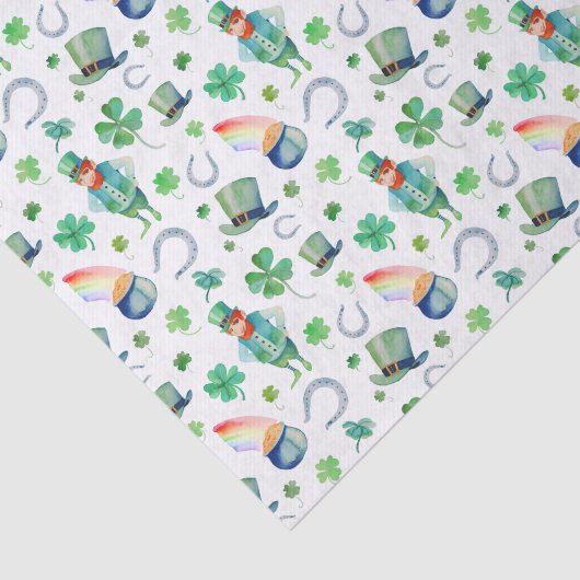Waterverf St. Patrick's Day Pattern Tissuepapier (Detail)