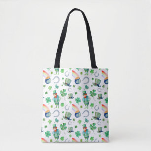 Waterverf St. Patrick's Day Pattern Tote Bag