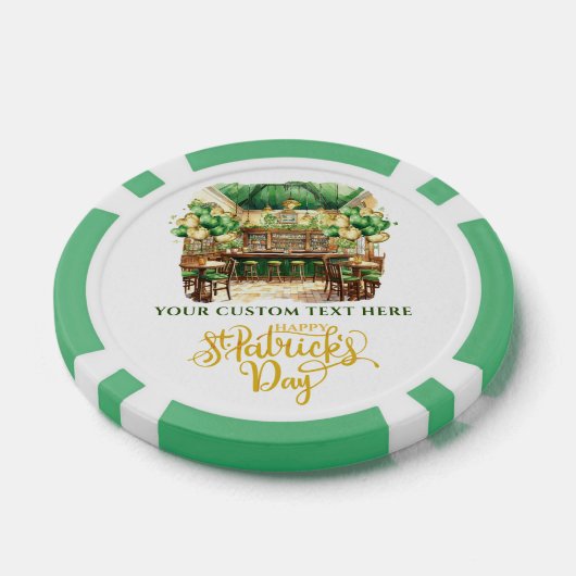 Waterverf St. Patrick's Day Pub Party Poker Chips (Enkel)