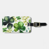  WATERVERF ST PATRICKS DAY SHAMROCKS BAGAGELABEL (Voorkant horizontaal)