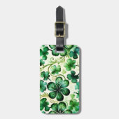  WATERVERF ST PATRICKS DAY SHAMROCKS BAGAGELABEL (Voorkant verticaal)