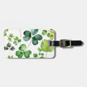  WATERVERF ST PATRICKS DAY SHAMROCKS BAGAGELABEL (Voorkant horizontaal)