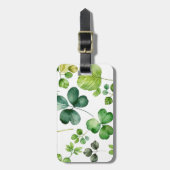  WATERVERF ST PATRICKS DAY SHAMROCKS BAGAGELABEL (Voorkant verticaal)