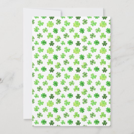 Waterverf St Patricks Party Kaart (Achterkant)