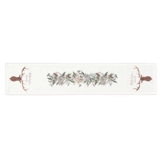 Waterverf staaf- en winterbladertafelblad korte tafelloper (Horizontaal)