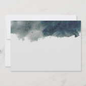 waterverf staal blauw wassen modern bruiloft kaart (Achterkant)