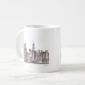 Waterverf stad Manhattan New York Koffiemok (Voorkant links)