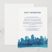 Waterverf Stad Skyline Bruiloft invoegen Kaart (Voorkant / Achterkant)