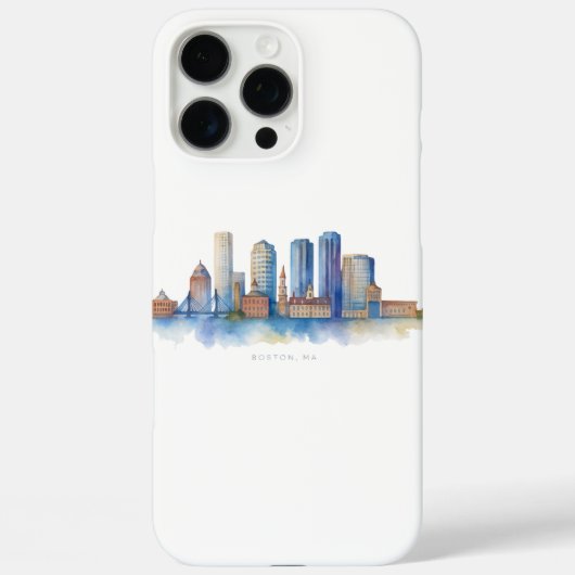 Waterverf stadsgezicht van Boston | Modern Boston Case-Mate iPhone Case (Achterkant)