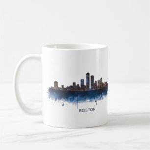 Waterverf stadssilhouet van Boston Koffiemok
