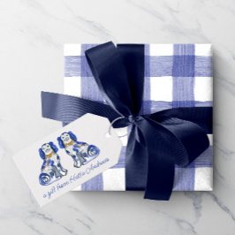 Waterverf Staffordshire Dogs Cadeaulabel