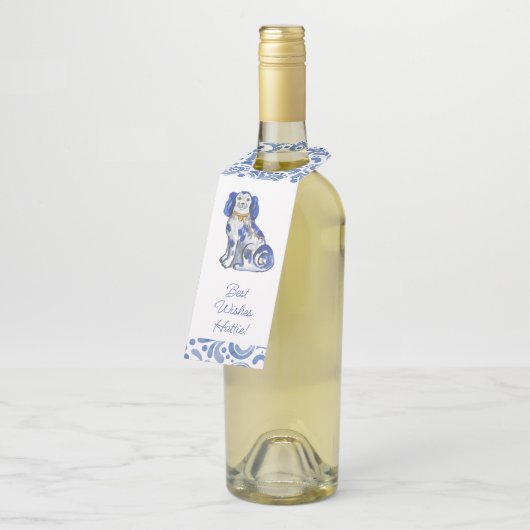 Waterverf Staffordshire Dogs Flessenhanger (Schuin)