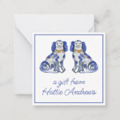 Waterverf Staffordshire Dogs Gift Enclosure Notitiekaartje (Voorkant)