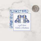 Waterverf Staffordshire Dogs Gift Enclosure Notitiekaartje (Voorkant / Achterkant in situ)