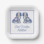 Waterverf Staffordshire Dogs Papieren Bordje (Voorkant)