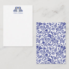 Waterverf Staffordshire Dogs Persoonlijk Notitiekaartje