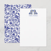 Waterverf Staffordshire Dogs Persoonlijk Notitiekaartje (Voorkant / Achterkant)