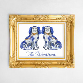 Waterverf Staffordshire Dogs Poster