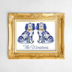 Waterverf Staffordshire Dogs Poster