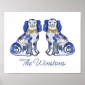 Waterverf Staffordshire Dogs Poster (Voorkant)