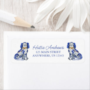 Waterverf Staffordshire Dogs Return Address Label