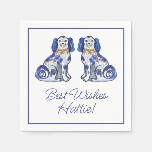 Waterverf Staffordshire Dogs Servet (Voorkant)