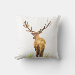 Waterverf Stag Deer Woodlands Kussen