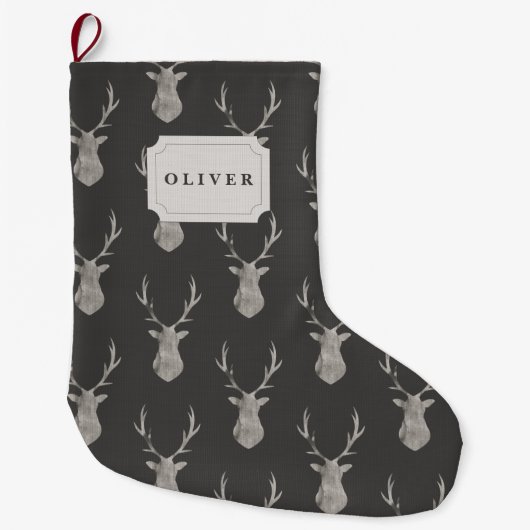 WATERVERF STAG GROTE KERSTSOK (Voorkant)