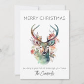 Waterverf Stag Kerst Kaart (Voorkant)