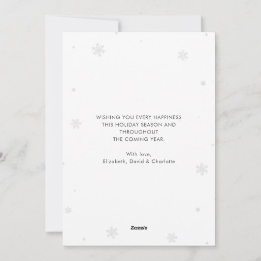 Waterverf Stag Snowflake Merry Christmas Kaart (Achterkant)